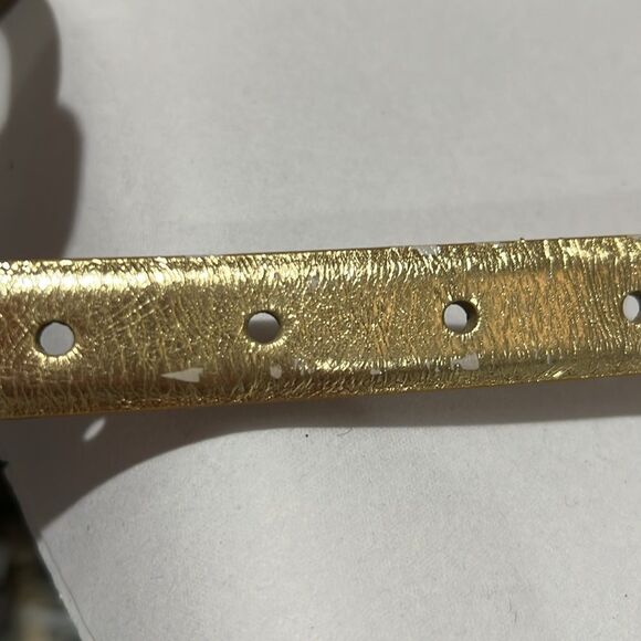 J. Crew ce502 Crackled metallic leather belt with gold hardware size xs - Picture 4 of 10